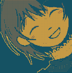 Sprite du personnage de Asya Shubina du jeu 'Z.A.T.O. - I Love the World and Everything In It' sur lequel elle sourit